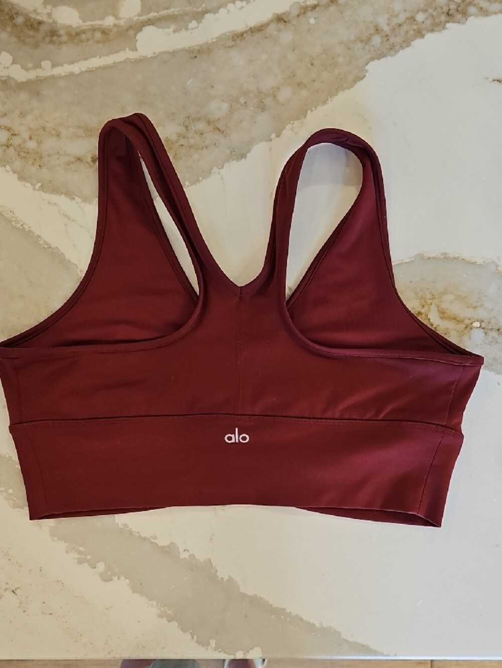 ALO Yoga Rust Ruched V-Neck Sports Bra - Picture 7 of 8